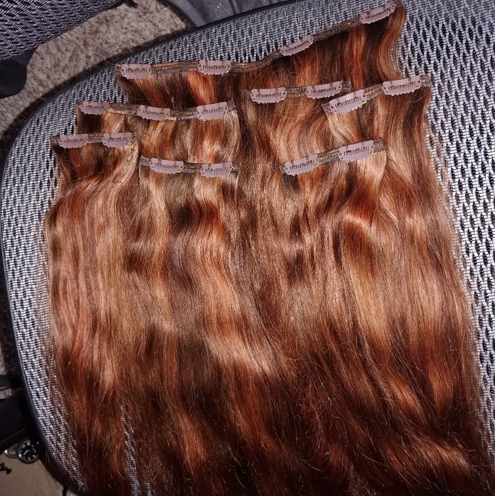 Auburn hair extensions